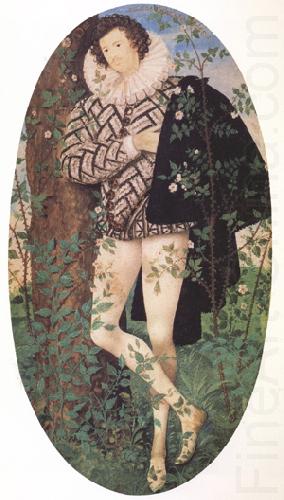 Nicholas Hilliard Young Man Leaning Against a Tree (nn03) china oil painting image